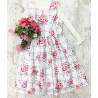 チェリーアン(cherry Ann)の新品♡︎チェリーアン♡︎チェックフラワーワンピース(ひざ丈ワンピース)