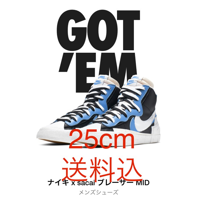 NIKE(ナイキ)のNIKE BLAZER MID SACAI  black blue white メンズの靴/シューズ(スニーカー)の商品写真