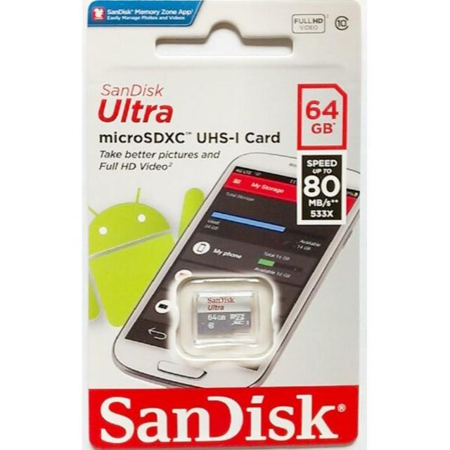 SanDisk(サンディスク)の64GB SanDisk microSDXC ULTRA 送料無料 スマホ/家電/カメラのPC/タブレット(その他)の商品写真