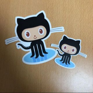 【GitHub】Octocat ステッカー 2枚セット(ノベルティグッズ)