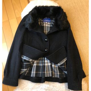 バーバリーブルーレーベル(BURBERRY BLUE LABEL)の美品本物バーバリーブルーレーベル高級リアルファー付きウールジャケット♫(ブルゾン)