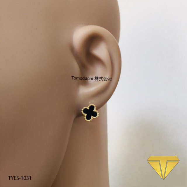 K18金 Onyx Flower Stud イヤリングレディース