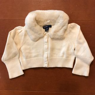 ベビーギャップ(babyGAP)の【70cm】babyGap 衿ファー付長袖カーディガン(カーディガン/ボレロ)