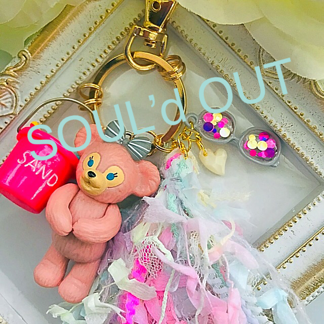 No.586 くまちゃん&バケツ毛糸のタッセルキーホルダー900円 No.586 くまちゃん&バケツ毛糸のタッセルキーホルダー900円