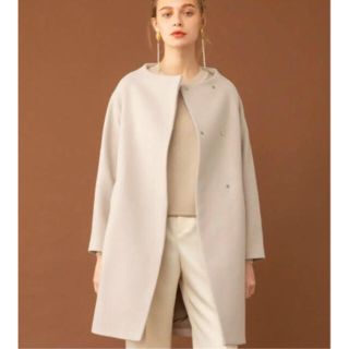 ユナイテッドアローズ(UNITED ARROWS)の【UNITED TOKYO】ハイネック コクーン カシミヤ コート ベージュ(ロングコート)