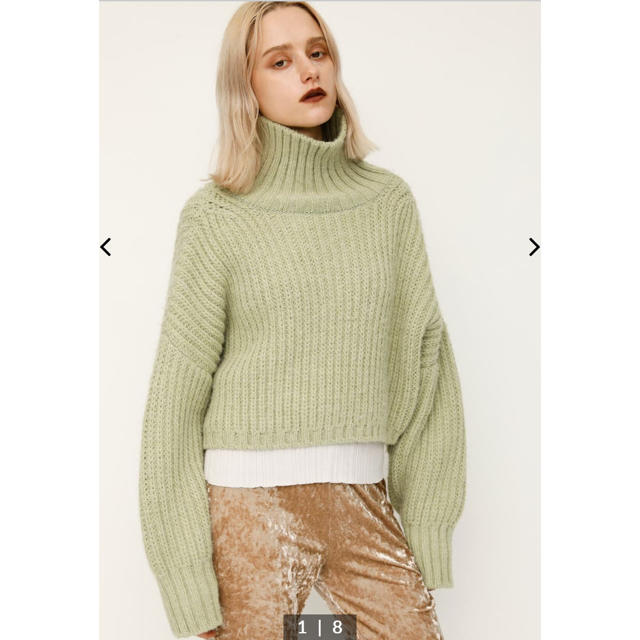 SLY(スライ)のSLY TURTLE CROPPED RIB TOPS 今期 完売品 ニット レディースのトップス(ニット/セーター)の商品写真