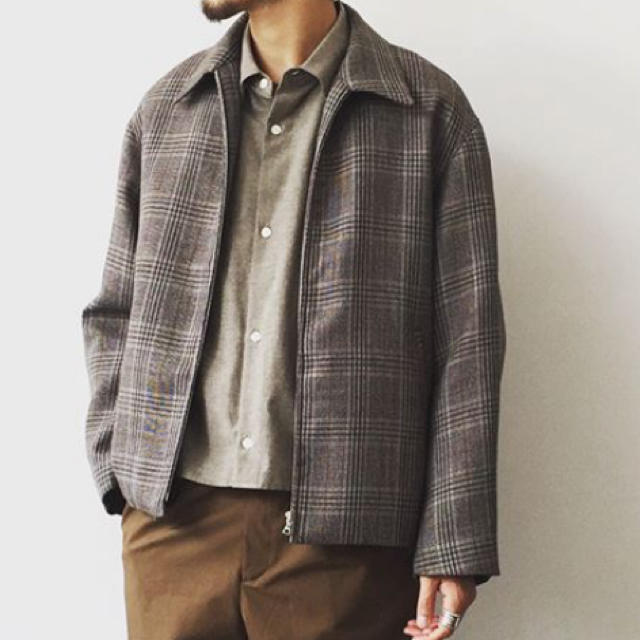 【専用】AURALEE DOUBLE FACE CHECK ZIP BLOUSO