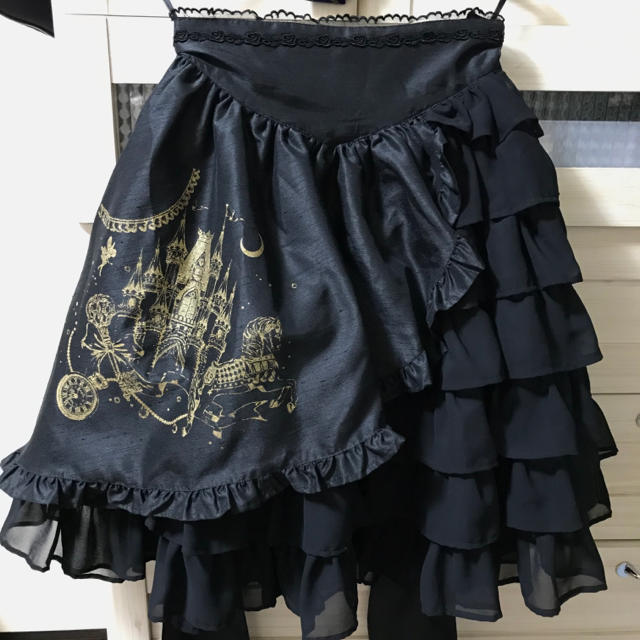 Angelic Pretty(アンジェリックプリティー)のお値下げ！angelic pretty シャンタン×シフォンスカート レディースのスカート(ひざ丈スカート)の商品写真