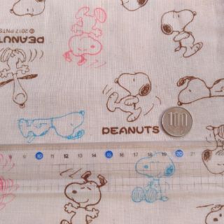 スヌーピー(SNOOPY)のたんたん様専用☆ダブルガーゼ はぎれ☆スヌーピー 生成(生地/糸)