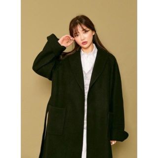 スタイルナンダ(STYLENANDA)のchuu コート ガウンコート 黒 ロング(ロングコート)