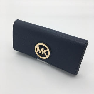 マイケルコース(Michael Kors)の【極美品】MICHAEL KORS｜マイケルコース　長財布　レザー　ネイビー(財布)