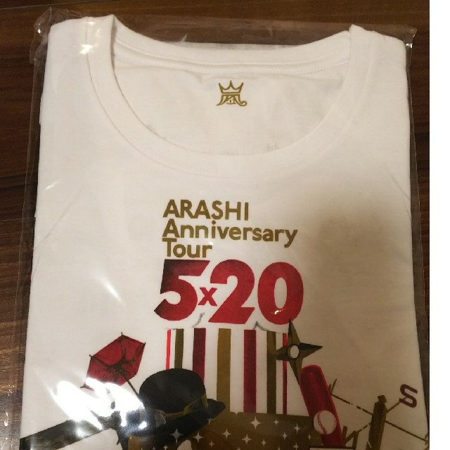 嵐(アラシ)の嵐5x20  Tシャツ (白) エンタメ/ホビーのタレントグッズ(アイドルグッズ)の商品写真