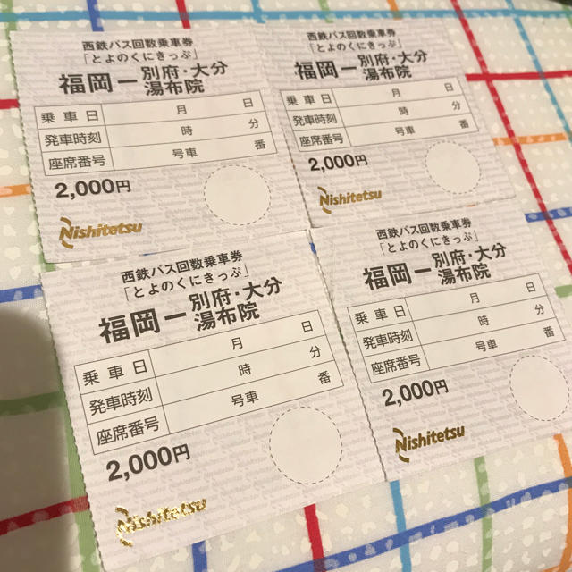 福岡大分 バス回数券 チケットの乗車券/交通券(その他)の商品写真