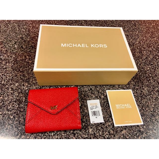 Michael Kors(マイケルコース)のプレゼント用に【新品未使用レシート箱付】マイケルコース｜三つ折り財布｜赤 レディースのファッション小物(財布)の商品写真