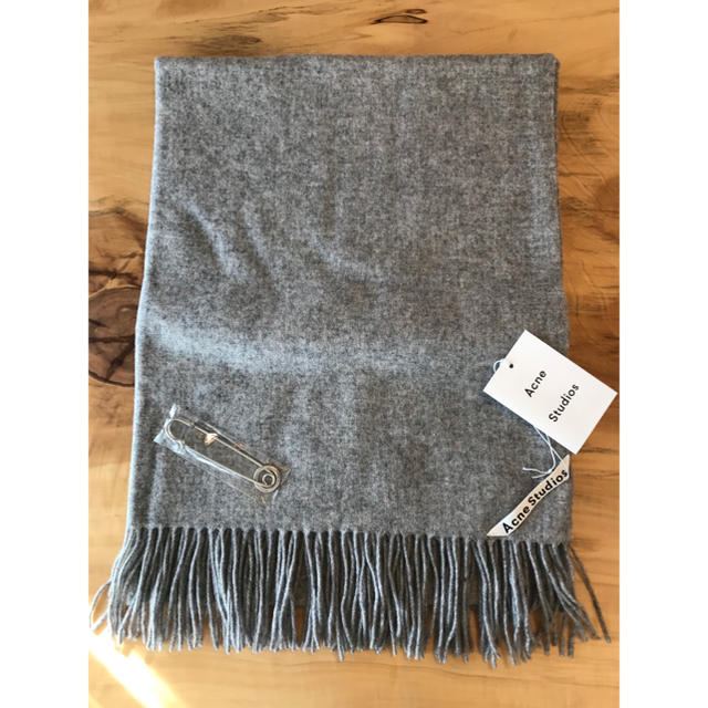 【最安】新品未使用 Acne Studios アクネ 大判ストール グレー 3