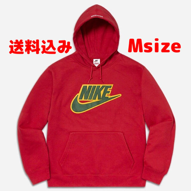 メンズNike×Supreme フーデッドスウェットシャツ Msize ジムレッド