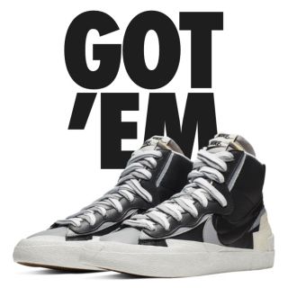 ナイキ(NIKE)のNike Blazer Mid sacai Black Grey 28.5cm(スニーカー)