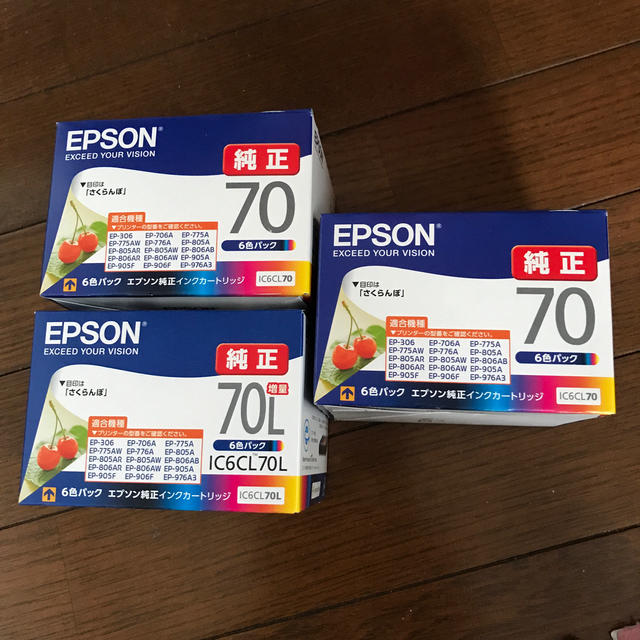 満点の EPSON - エプソン純正インク6色　3箱 PC周辺機器