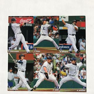 サイタマセイブライオンズ(埼玉西武ライオンズ)の埼玉西武2010年【カルビープロ野球チップ】栗山、石井、帆足、中島、岸、ブラウン(スポーツ選手)