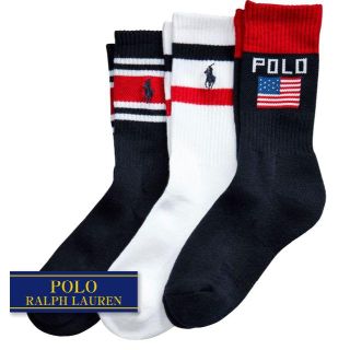 ラルフローレン(Ralph Lauren)の☆新品☆22-25cm ラルフローレン クルーソックス 3足セット 4098(靴下/タイツ)