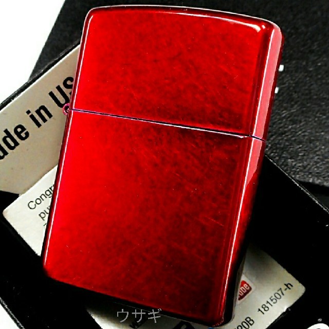 ZIPPO(ジッポー)の送料無料☆zippo☆キャンディアップルレッド☆ストリートクラッシュ☆ジッポ メンズのファッション小物(タバコグッズ)の商品写真