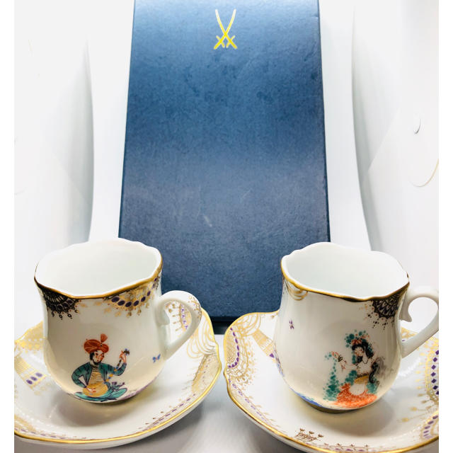 Meissen マイセン アラビアンナイト No.9 コーヒーカップ＆ソーサー 食器 磁器 金彩 千夜一夜物語 Meissen 食器【送料無料】