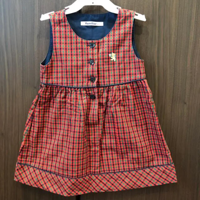 familiar(ファミリア)のファミリア チェック ワンピ 90 キッズ/ベビー/マタニティのキッズ服女の子用(90cm~)(ワンピース)の商品写真