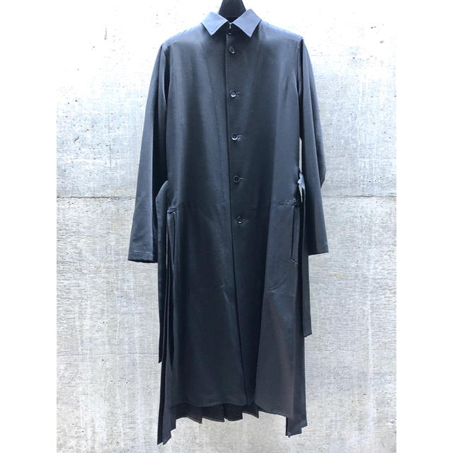 Yohji Yamamoto(ヨウジヤマモト)の【Ground Y 】プリーツ ステンカラーコート コート メンズのジャケット/アウター(ステンカラーコート)の商品写真