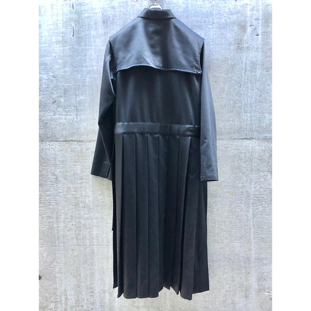 Yohji Yamamoto(ヨウジヤマモト)の【Ground Y 】プリーツ ステンカラーコート コート メンズのジャケット/アウター(ステンカラーコート)の商品写真