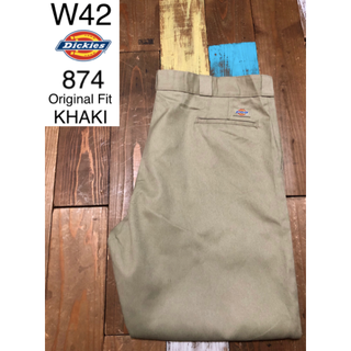 ディッキーズ(Dickies)の３９６６５　アメリカ 輸入 USED ディッキーズ　８７４　カーキ　W４２(ワークパンツ/カーゴパンツ)