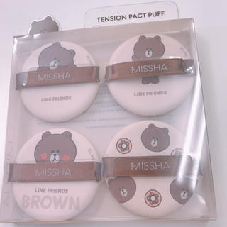 ミシャ(MISSHA)のミシャ × ラインフレンズ クッションファンデ パフ 4個セット brown(その他)