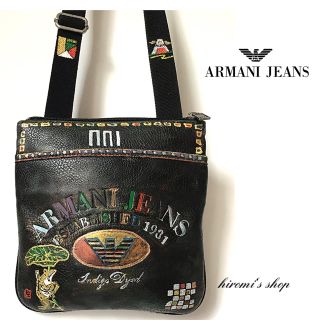 アルマーニジーンズ(ARMANI JEANS)の【リメイク品】アルマーニ ショルダーバッグ 黒 ブラック (ショルダーバッグ)