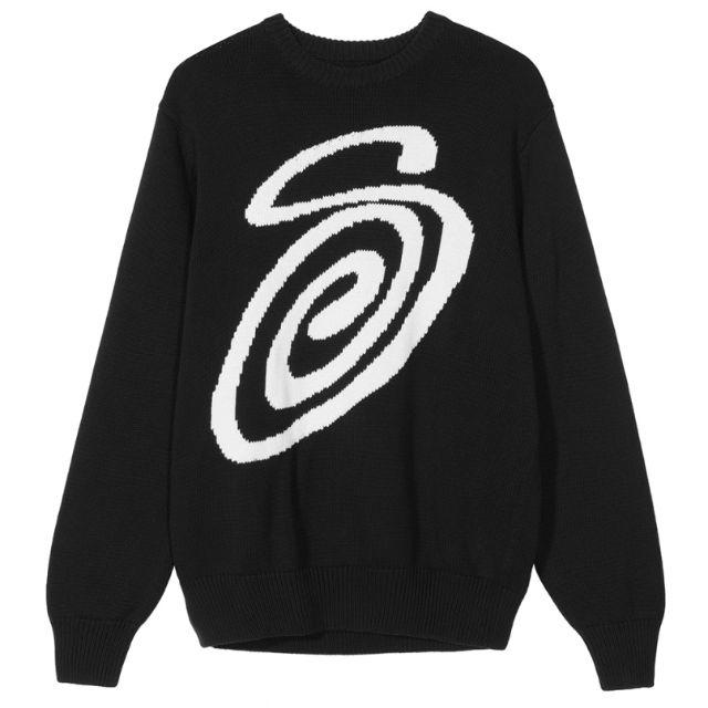 STUSSY(ステューシー)の新品送料込み L Stussy Curly S Sweater Black 黒 メンズのトップス(ニット/セーター)の商品写真