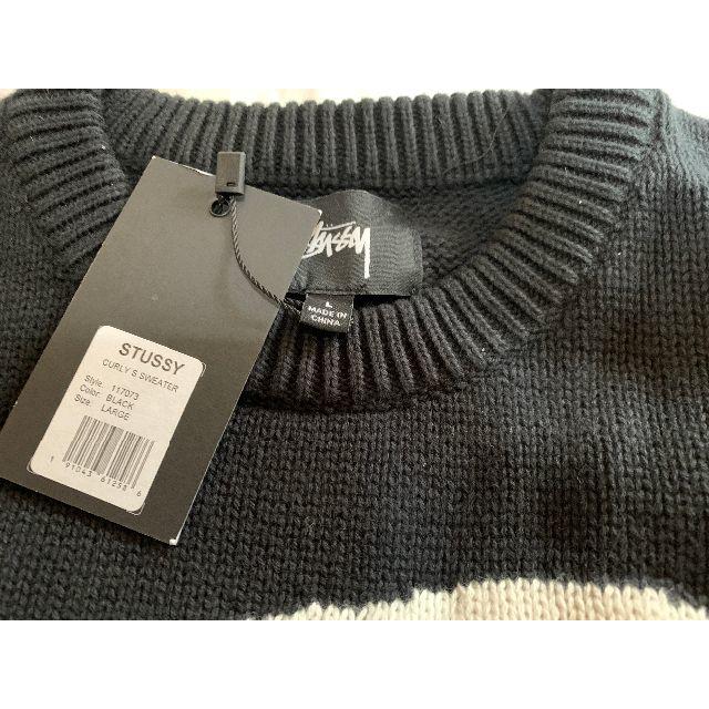 STUSSY(ステューシー)の新品送料込み L Stussy Curly S Sweater Black 黒 メンズのトップス(ニット/セーター)の商品写真