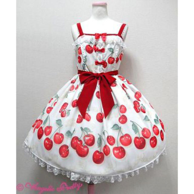 Angelic Pretty(アンジェリックプリティー)のAngelic Pretty♡creamy cherry JSK レディースのワンピース(ひざ丈ワンピース)の商品写真