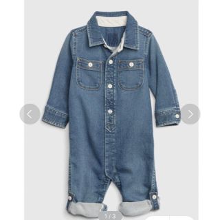 ギャップキッズ(GAP Kids)のGAP デニムボディオール ベビー  つなぎ  80(カバーオール)