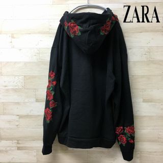 ザラ(ZARA)の【ZARA MAN】パーカー (M) 薔薇　刺繍　レア　プルオーバー(パーカー)