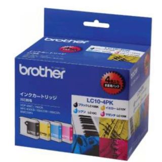 ブラザー(brother)のLC10-4PK 純正プリンターインク brother 4色パック(PC周辺機器)