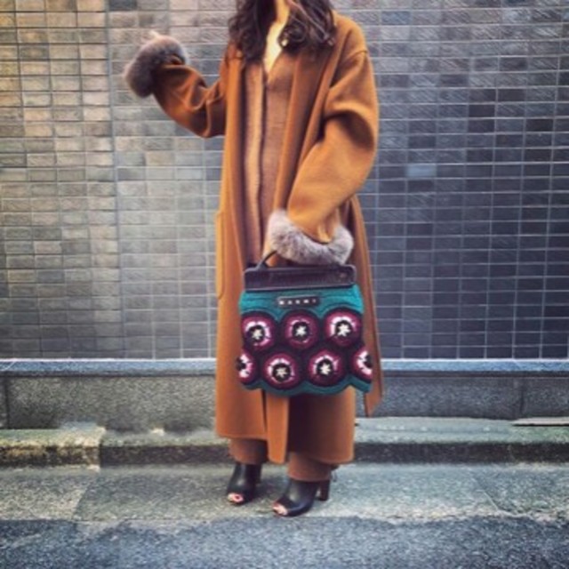 MARNI コットンクロシェバッグ ウルトラマリン