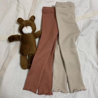 シマムラ(しまむら)の新品 裏起毛 フリフリ リブ レギンス(パンツ/スパッツ)