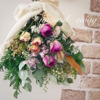 ドライフラワー❁natural  girly pink swag❁bouquet(ドライフラワー)