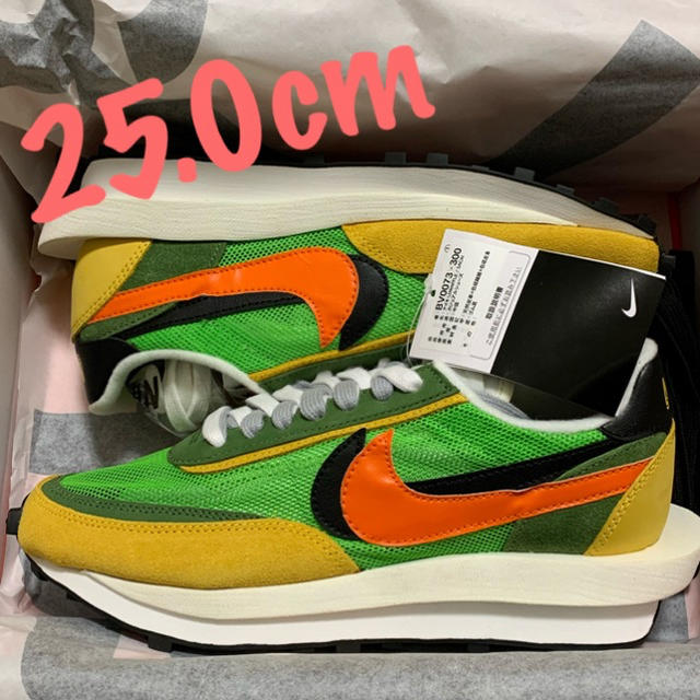 25.0cm sacai × NIKE LD WAFFLE GREENメンズ