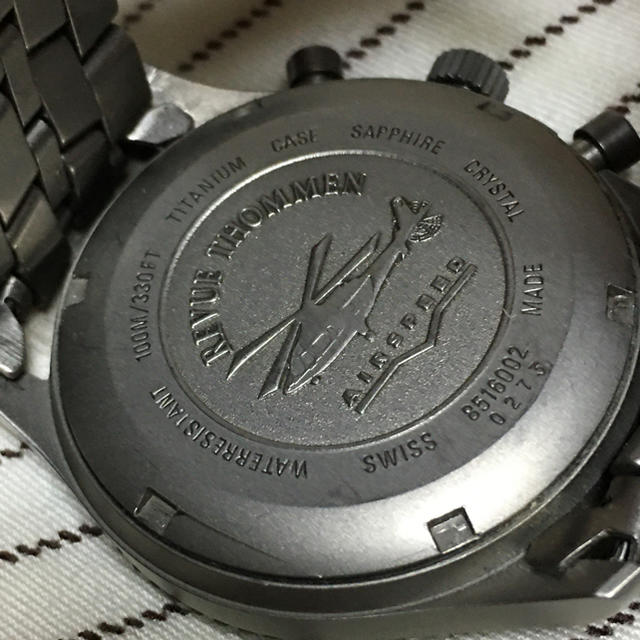 希少チタン製レビュートーメンエアスピードクロノグラフ電池交換済みスイス製腕時計