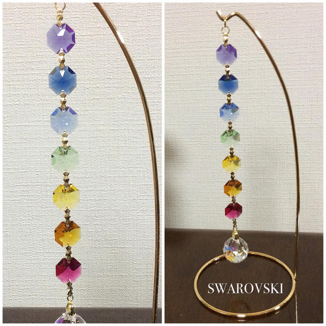 SWAROVSKI(スワロフスキー)のスタンド付サンキャッチャー✨ スワロフスキー 虹＆チャクラ オーロラパワー インテリア/住まい/日用品のインテリア小物(置物)の商品写真