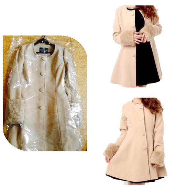 CECIL McBEE(セシルマクビー)のファー付きAラインコート レディースのジャケット/アウター(毛皮/ファーコート)の商品写真