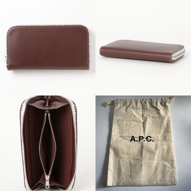 A.P.C(アーペーセー)の【セール】新品未使用 A.P.C. アーペーセー 財布 革 茶 収納袋付 レディースのファッション小物(財布)の商品写真