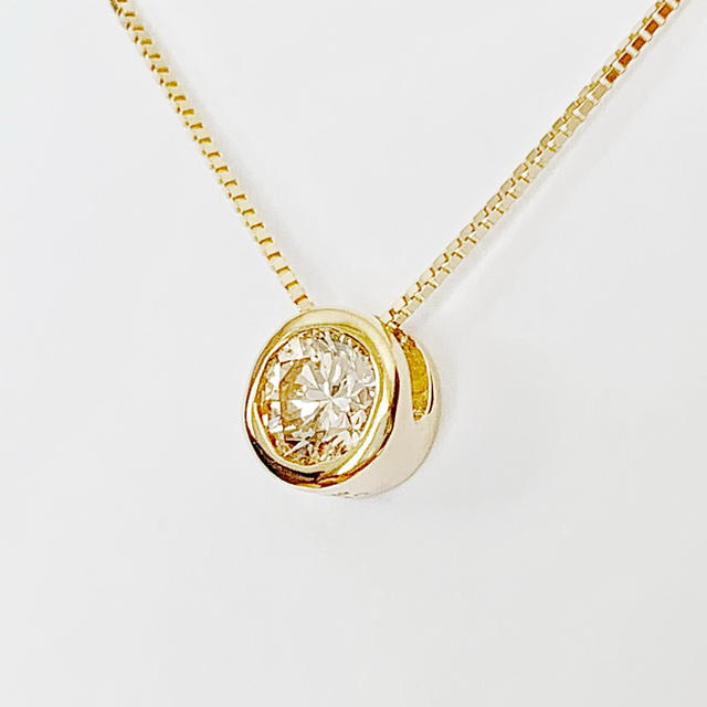 未使用 ☆美品☆天然ダイヤモンドネックレス K18!フクリン D0.557ct