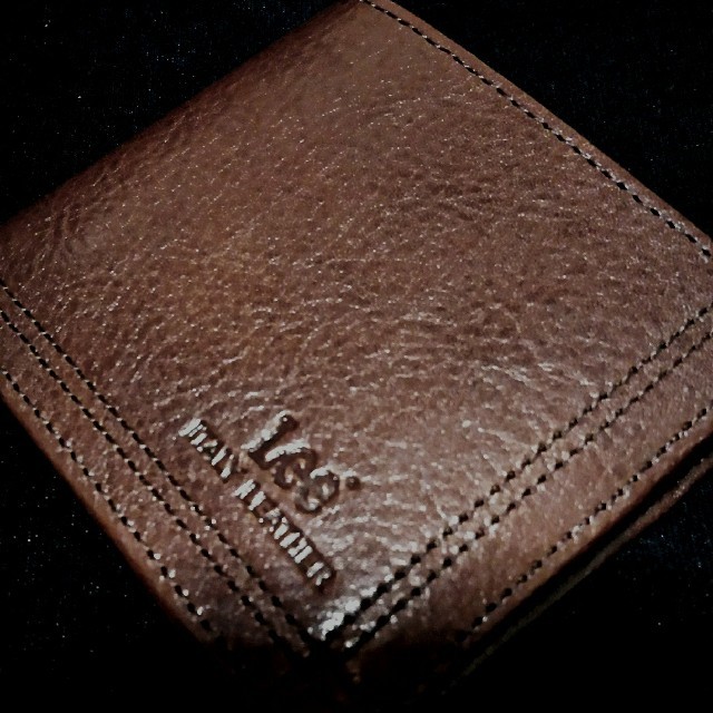 イタリアンレザー 二つ折り 財布  ヌメ革 メンズのファッション小物(折り財布)の商品写真