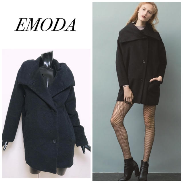 EMODA(エモダ)のEMODA＊クロスカラーコクーンCO レディースのジャケット/アウター(ロングコート)の商品写真