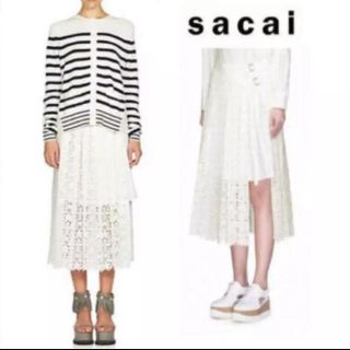 サカイ(sacai)のsacai 星 レース スカート(ロングスカート)